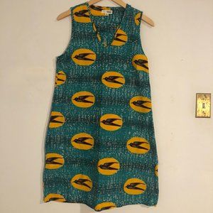 Brooklyn Industries, cotton bird print tunic dress in M